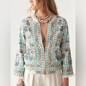 NWT Maison Hotel Audrey Floral Embroidered Jacket Rococo Macaron size XL